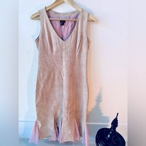 DANIER | Pink Leather Suede Vintage Dress | Size 6